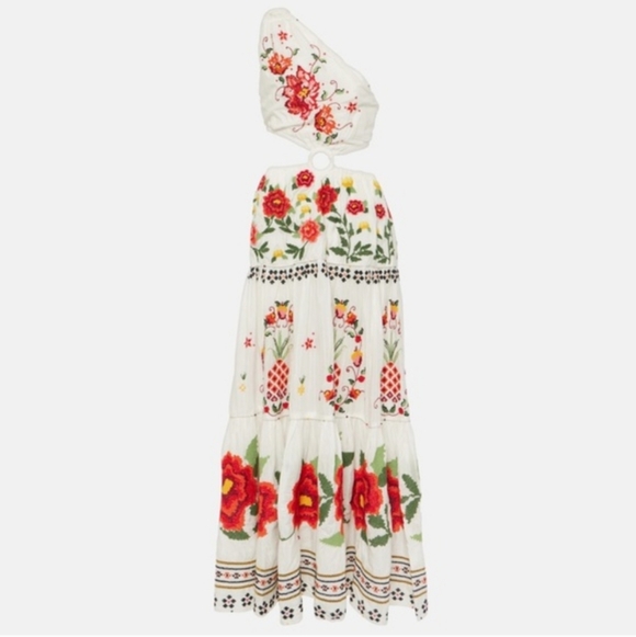 Farm Rio Embroidered Carmina Floral Maxi Dress - Picture 5 of 16